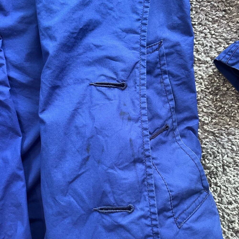Burberry Brit Mid Length Belted Trench Coat Hooded Cobalt Blue Women’s Small - Picture 7 of 9